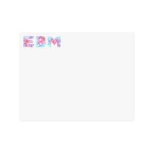 Tie Dye Monogram Stationery- Pink/Turquoise