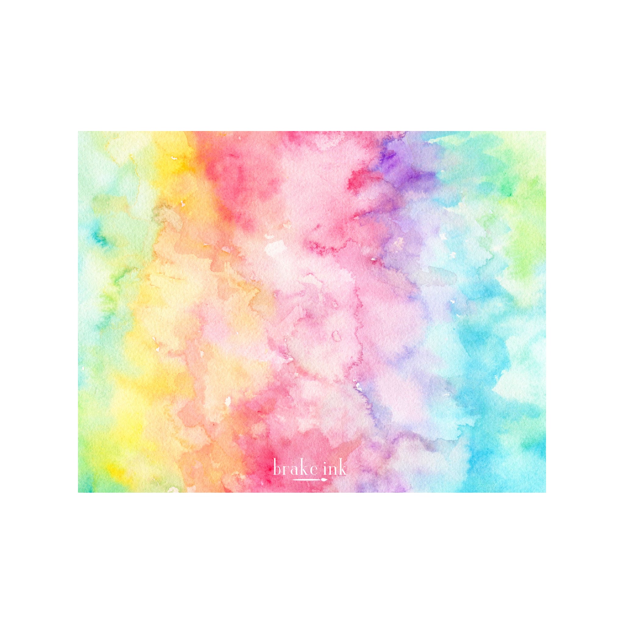 Tie Dye Monogram Stationery- Rainbow - Brake Ink Stationery