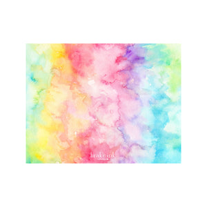 Tie Dye Monogram Stationery- Rainbow