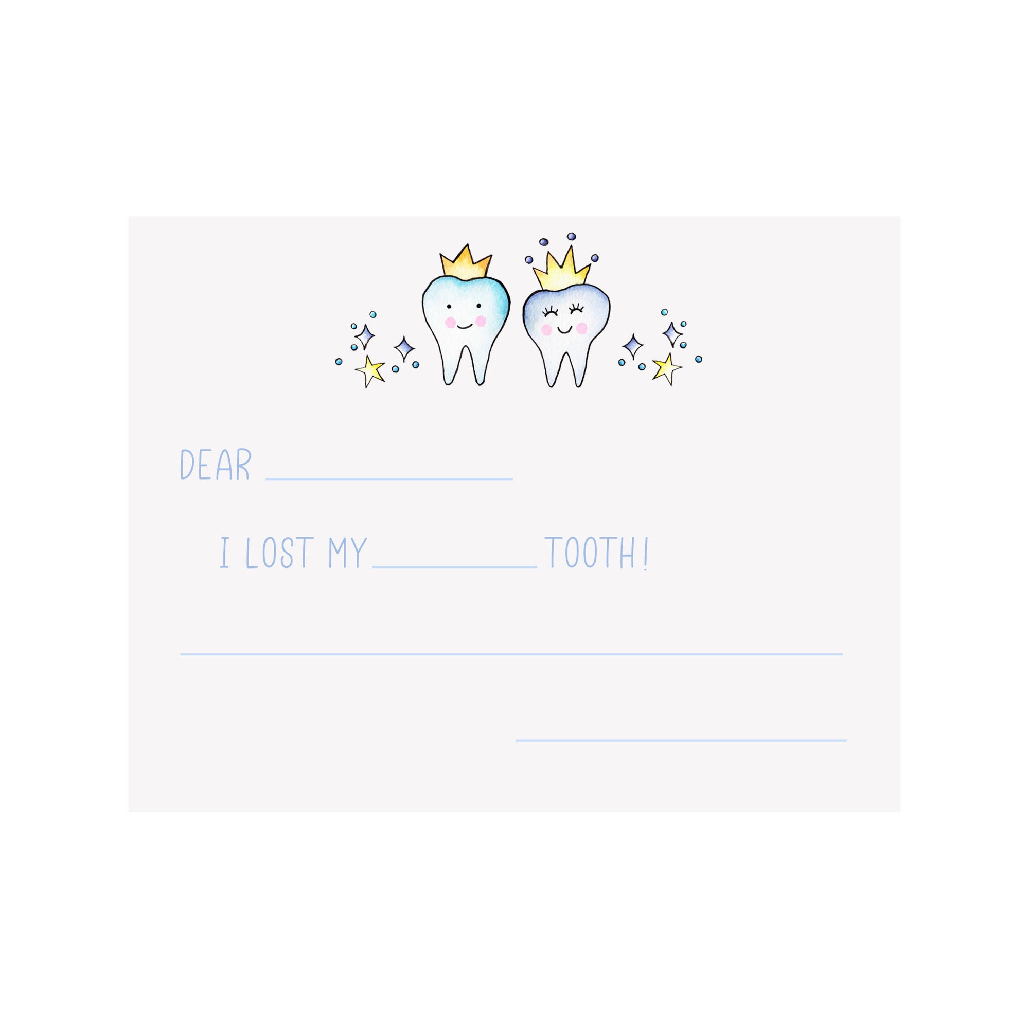 Tooth Fairy Note Card & Sticker Kit