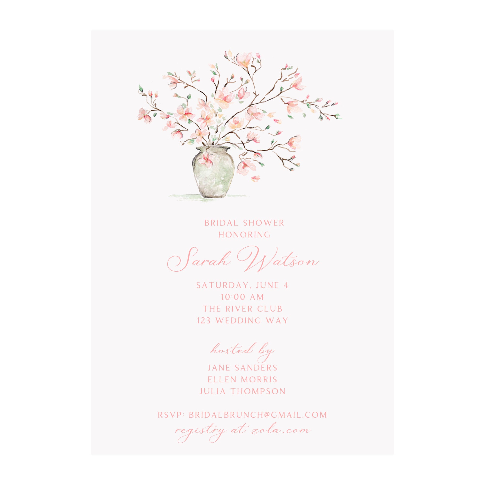 Tulip Magnolia Arrangement Invitation