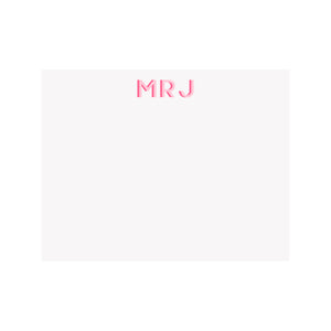 Monogram Stationery- Two Tone- Assorted Colors