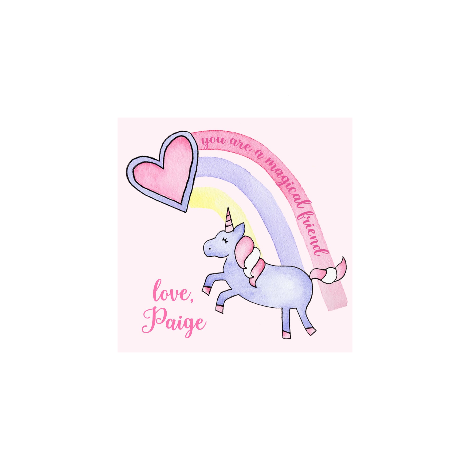 Unicorn Heart Valentine Gift Tags & Stickers