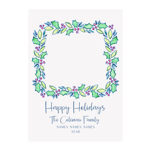 Vibrant Holly Holiday Photo Cards