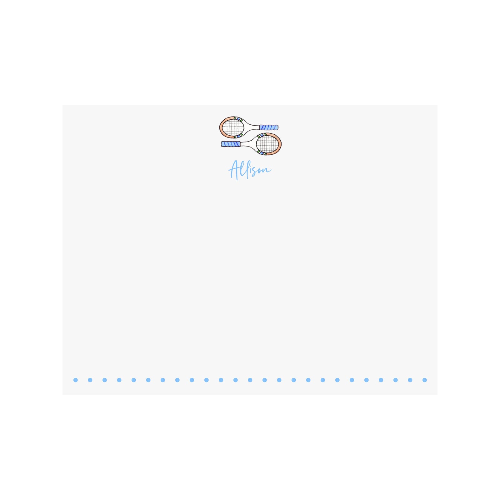 Tennis Vintage Racquet Stationery- Blue