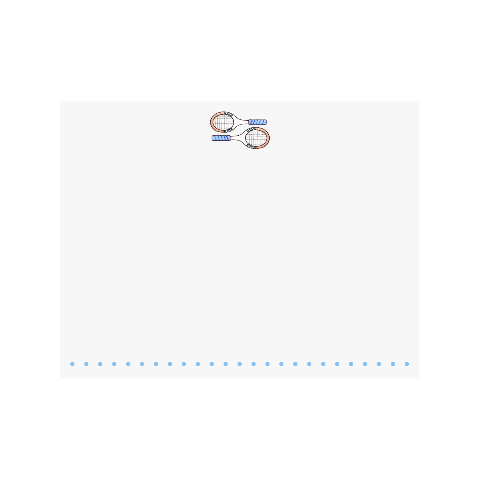 Tennis Vintage Racquet Note Card- Blue