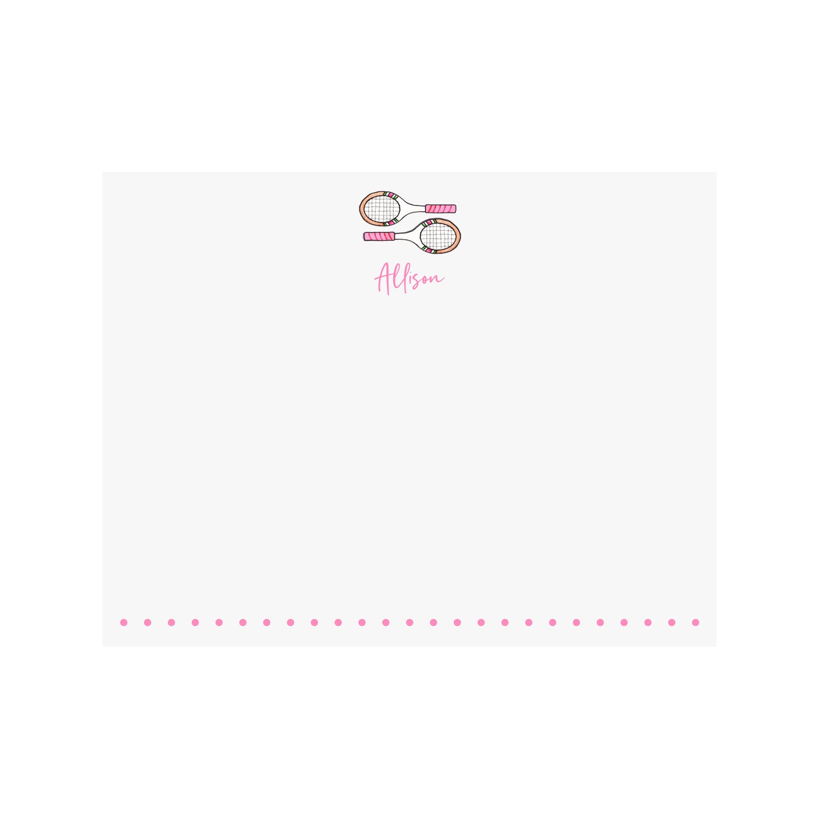 Tennis Vintage Racquet Stationery- Pink