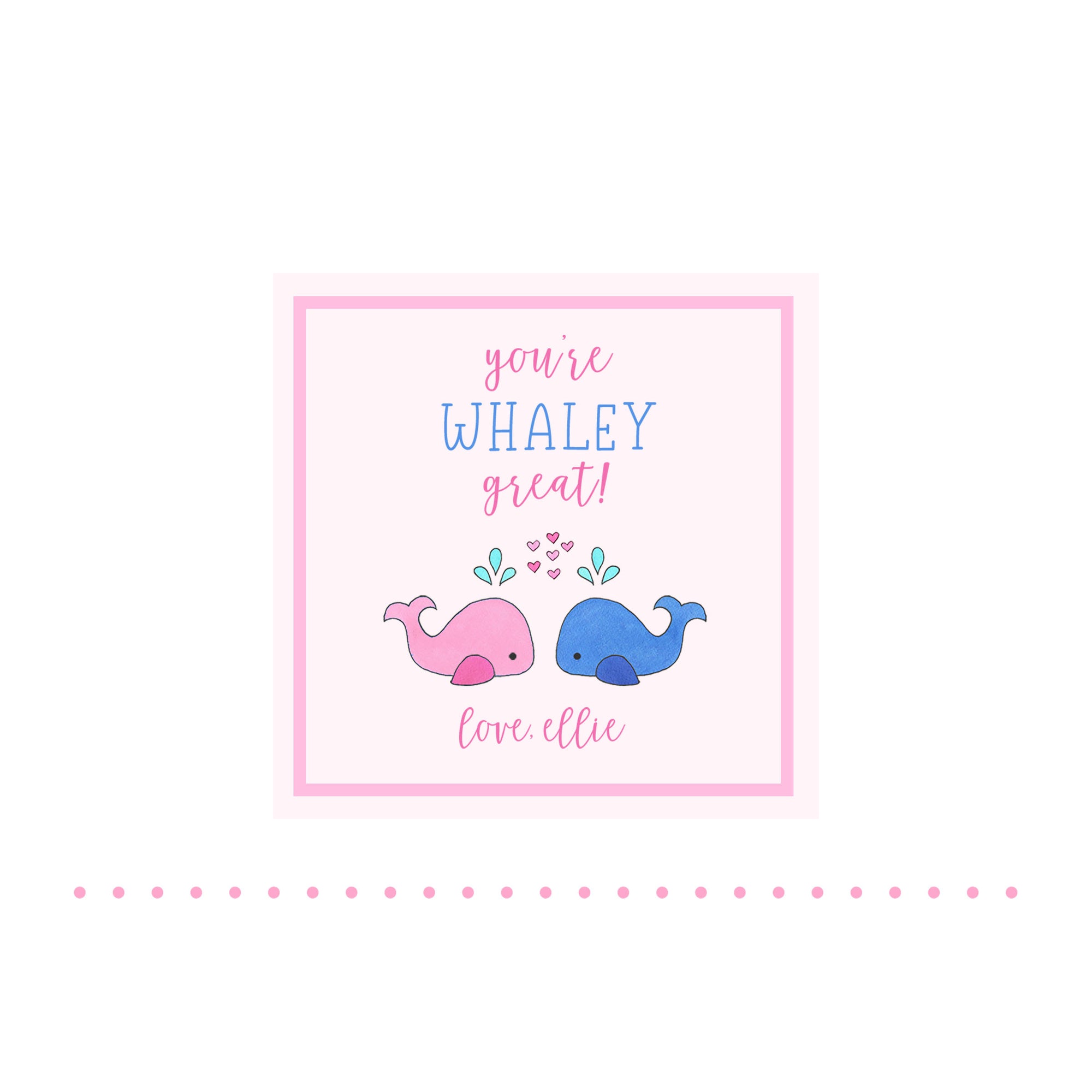 Whales Valentine Gift Tags & Stickers