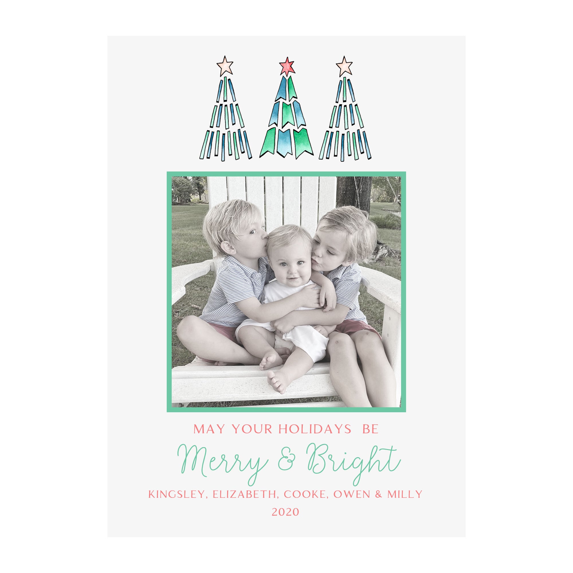 Whimsy Trees Holiday Photo Cards