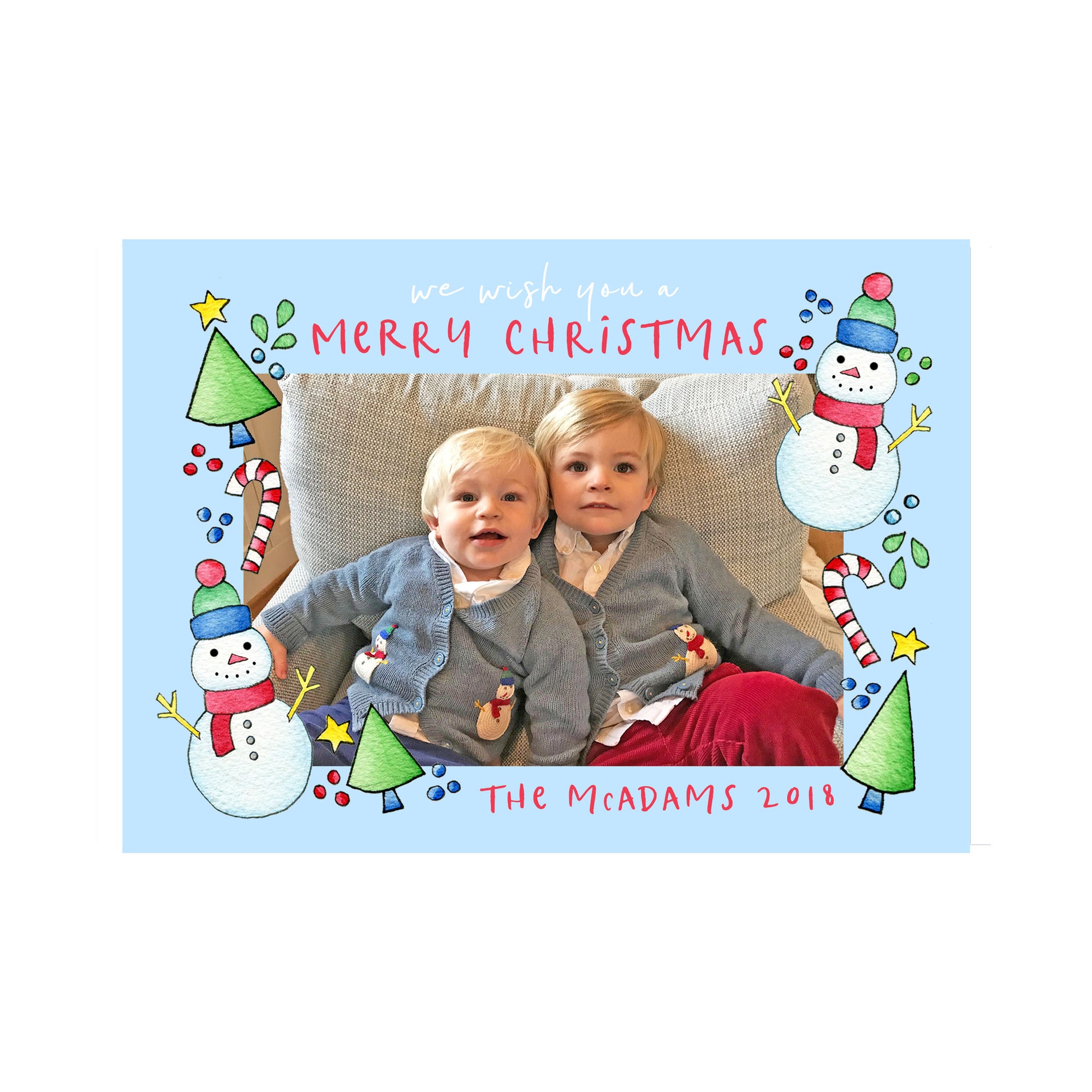 Whimsy Snowman Holiday Photo Cards