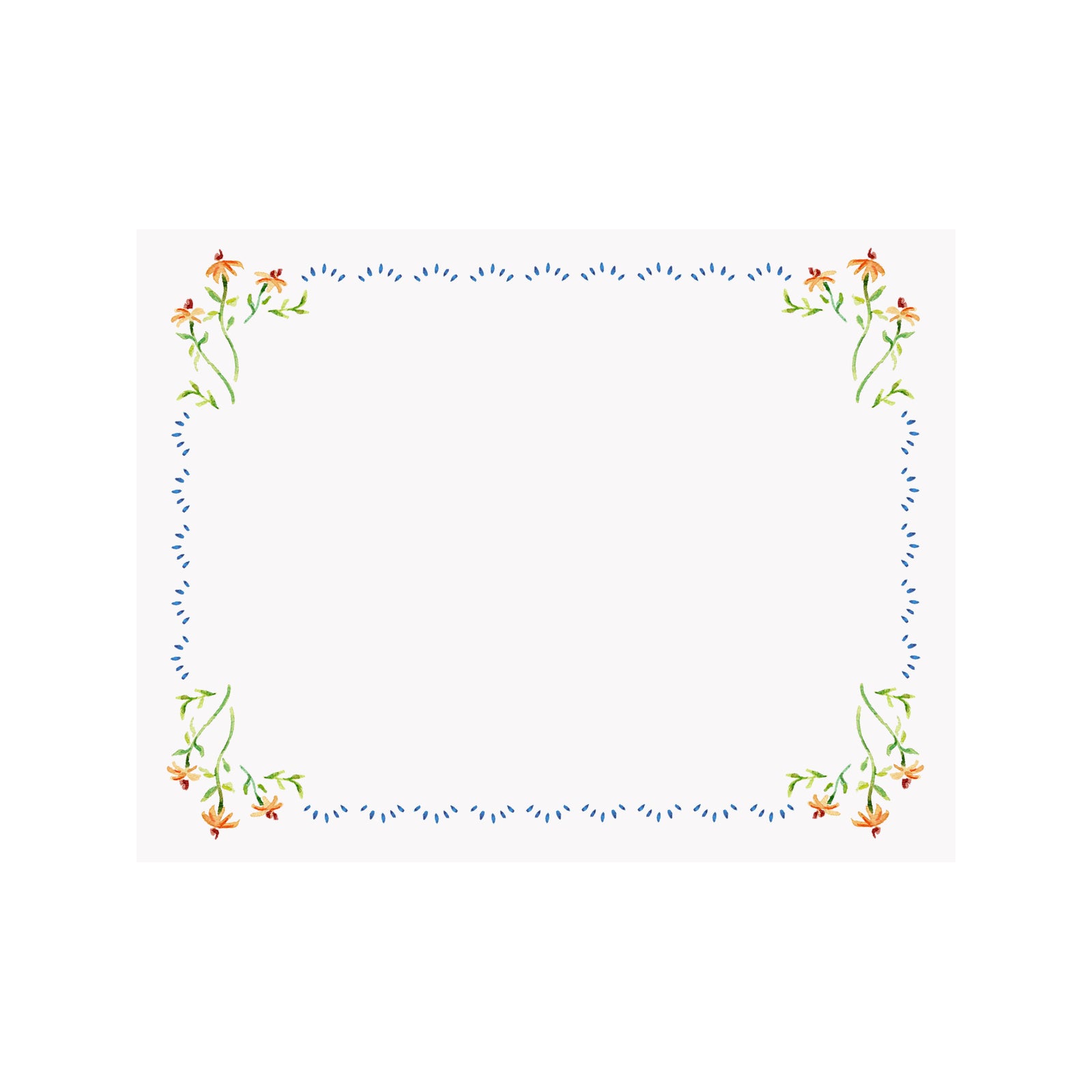 Yellow Coneflower Floral Border Note Card