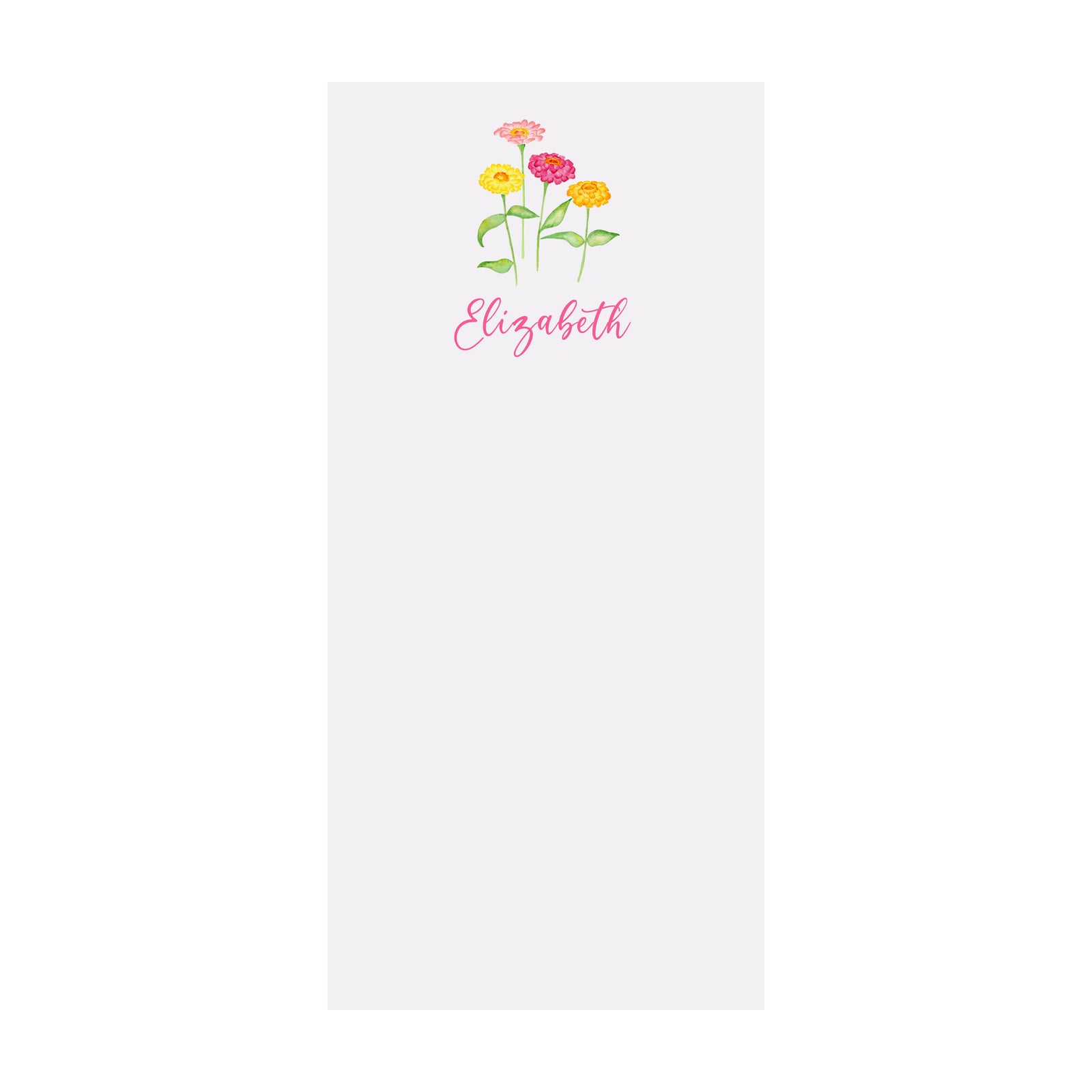 Zinnia Notepad- Personalized